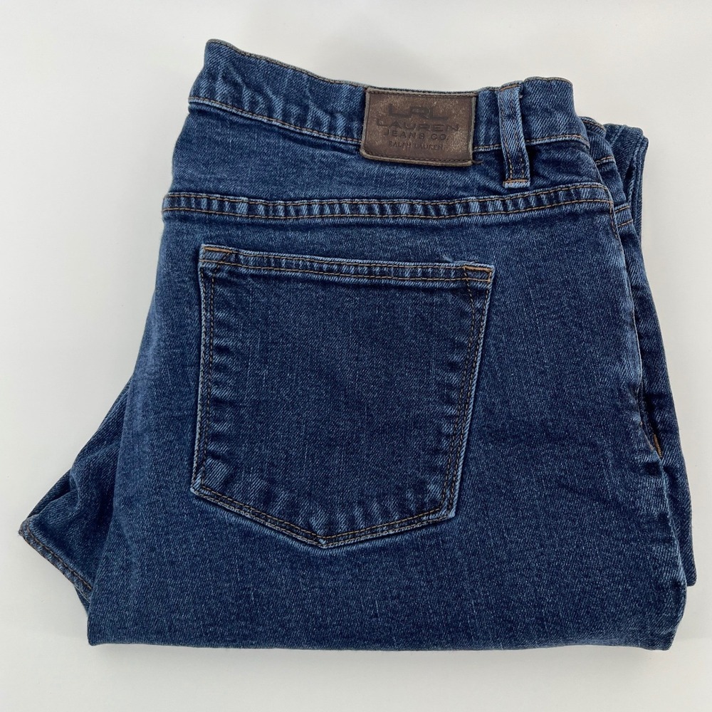Lauren Ralph Lauren Classic Straight Jeans Womens 18W Blue Dark Wash Stretch